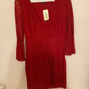 Red Lace Mini Dress